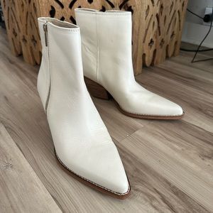 Sam Edelman Jane Western Leather Bootie Ivory Cream 8.5